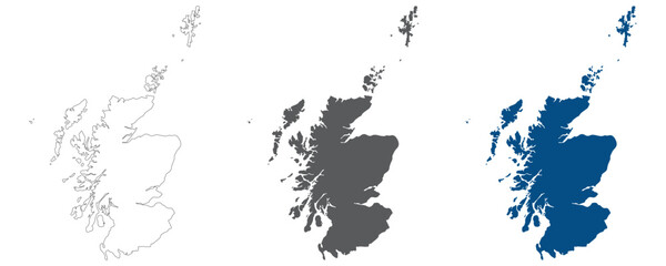Scotland map plain set. Map of Scotland in blank set.