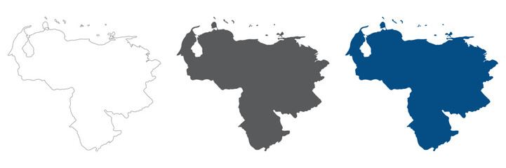 Venezuela map plain set. Map of Venezuela in blank set.