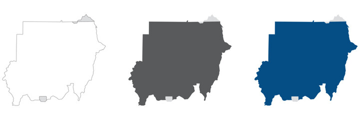 Sudan map plain set. Map of Sudan in blank set.