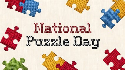 Celebrating national puzzle day with colorful jigsaw pieces