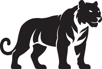Minimalist Tiger Silhouette Vector Illustration for Logo and Branding