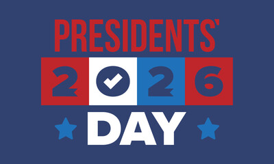 Obraz premium Happy Presidents day in United States. Washington's Birthday. Federal holiday in America. Celebrated in February. Patriotic american elements. Poster, banner and background. Vector illustration