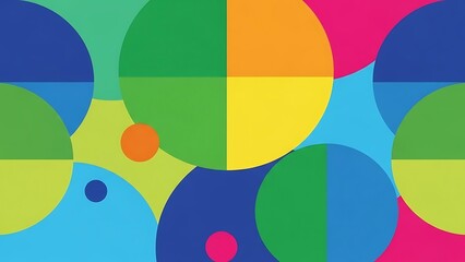 Abstract Colorful Circle Pattern with Bright Colors 