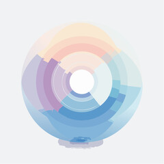 Abstract concentric circles forming a vibrant and artistic pattern with watercolor-like textures.