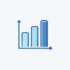 A clear bar chart with axes illustrates a positive trend or incremental growth in data.