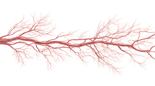 Detailed illustration of human blood vessels and arteries