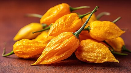 Close up Studio Shot of Spicy Yellow Ghost Pepper Still Life