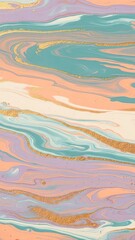 Vibrant abstract marble background with gold accents and pastel hues