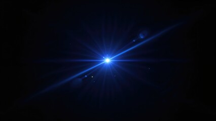 Bright star or light source in space with radiation and lens flare effects. Astronomy and astrophysics concept. The concept of celestial objects and space phenomena.