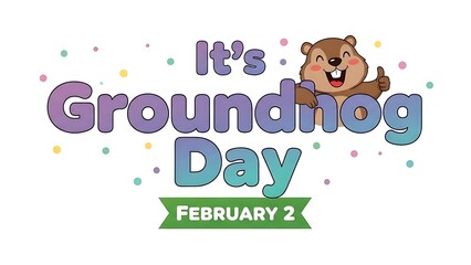 Naklejka premium Groundhog day celebration on february 2nd with punxsutawney phil