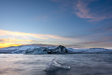 Floating blue ice in Jokulsarlon, Iceland