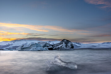 Floating blue ice in Jokulsarlon, Iceland