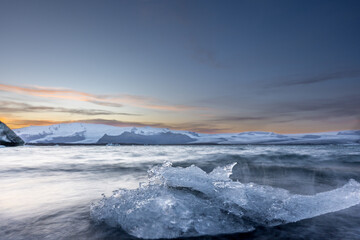 Floating blue ice in Jokulsarlon, Iceland