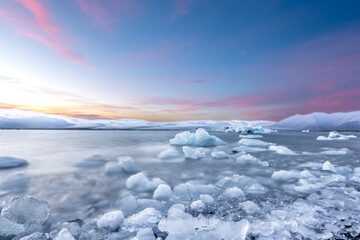 Floating blue ice in Jokulsarlon, Iceland