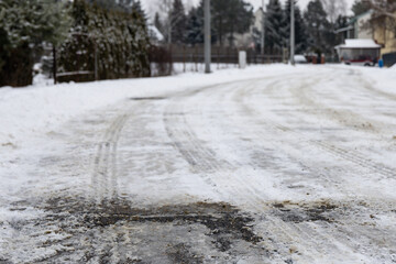 winter road in the snow