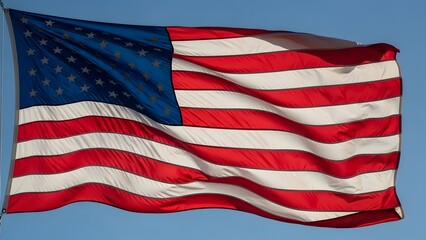 American Flag Waving in the Wind. National Freedom Day (Feb 1)