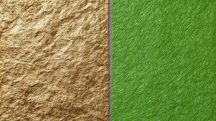 Gold and Green Foil Texture Background with Clean Vertical Split Design