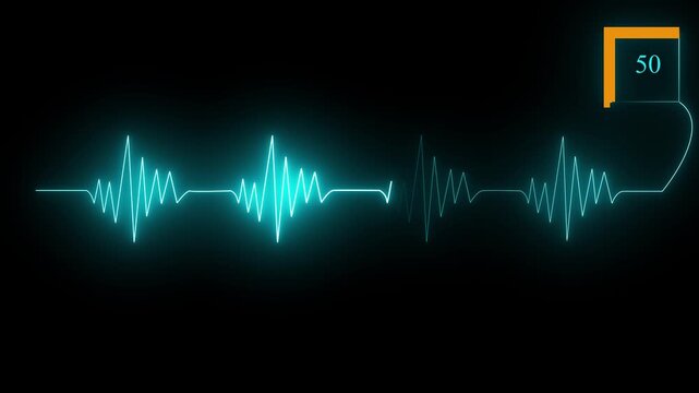 Digital Neon Heart Rate Monitor Signal Animation &ndash; Medical Technology Concept