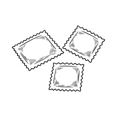 Hand Drawn Dumplings Line Art Vector Illustration