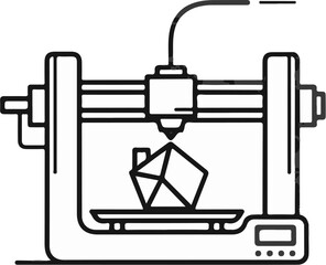 A 3D printer is creating a geometric shape layer by layer