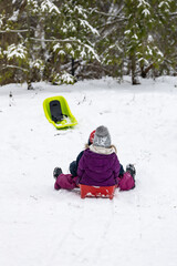 dzieci zjeżdżają na sankach © workszop