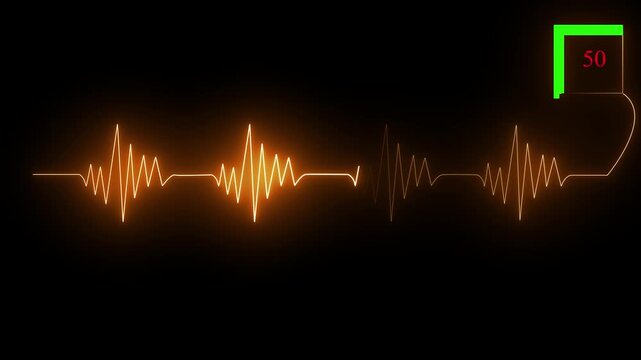 Digital Neon Heart Rate Monitor Signal Animation &ndash; Medical Technology Concept
