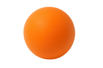 Orange smooth matte sphere on transparent background