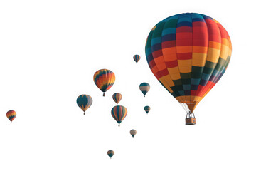 Obraz premium Colorful hot air balloons against a dark background