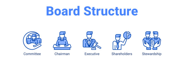Board Structure web banner icon vector illustration concept for  with icon of Committee, Chairman.