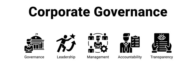 Corporate Governance web banner icon vector illustration concept for  with icon of Governance, Leadership.