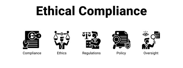 Ethical Compliance web banner icon vector illustration concept for  with icon of Compliance, Ethics.