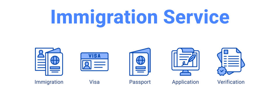 Immigration Service web banner icon vector illustration concept for  with icon of Immigration, Visa.