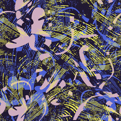 Urban seamless abstract pattern. Modern camouflage style with grunge tracks