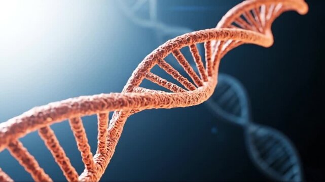 A detailed 3d rendering of the genetic code of life, representing the double helix structure of dna