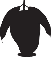 Silhouette of a mango fruit