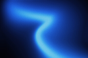 abstract blue soft glowing curved light wave on grainy textured grunge black backdrop, modern futuristic neon flow, dynamic noise texture banner background