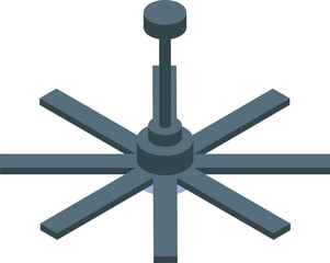 Obraz premium Eight blade ceiling fan spinning, creating a comfortable breeze and circulating air in a contemporary interior setting