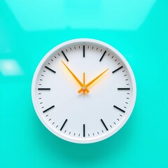 Crisp white clock segment, sunshine yellow hand sweeps across a turquoise expanse, capturing fleeting moments ,  plastic,  second hand