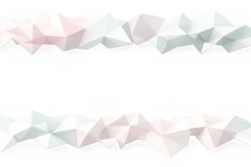 Abstract pastel low poly geometric border design creating a modern textured shape with crystal like facets, transparent background