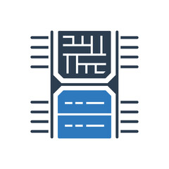 Server Chip Icon - Data Center Chip Icon