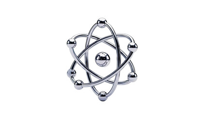 3D Model of an Atom with Electrons Orbiting a Nucleus