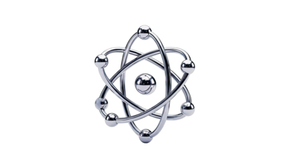 3D Model of an Atom with Electrons Orbiting a Nucleus