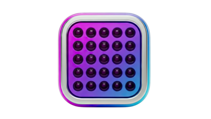 Gradient Pop-It Toy with Metallic Border