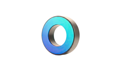 Gradient Letter O Isolated on White Background