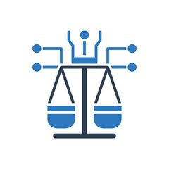 Ai law And Justice Icon - Balance And Scale Technology Icon