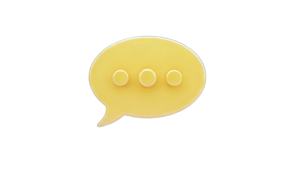 Yellow Speech Bubble Icon on White Background