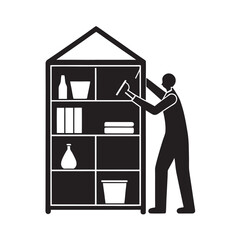 Cozy Home Storage Cleaning And Organization Silhouette