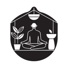 Eco Bathroom Mindfulness And Relaxation Moment Silhouette