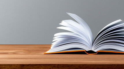 University Professor Still Life with Open Academic Book, Minimalist Scholarly Concept
