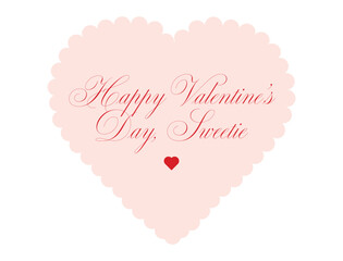 Valentines day heart shaped greeting with elegant script message expressing love and affection suitable for romantic celebrations invitations announcements and seasonal promotions